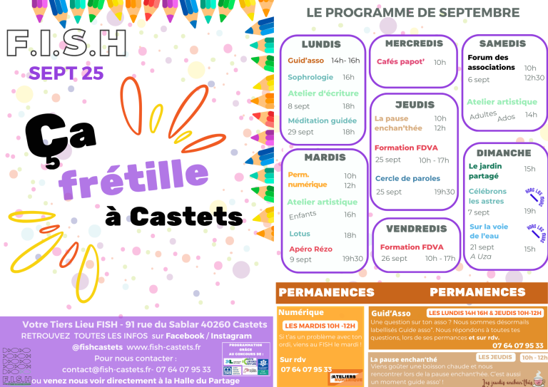 Programme de sept 25 R